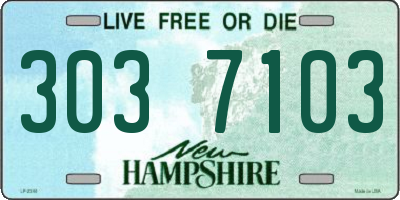 NH license plate 3037103