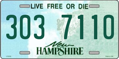NH license plate 3037110