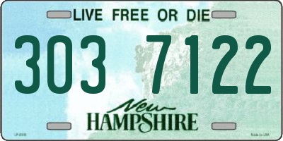NH license plate 3037122