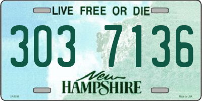 NH license plate 3037136