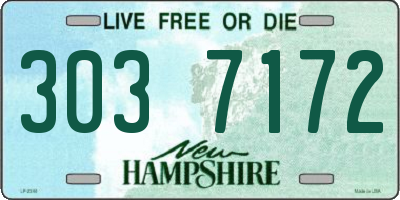 NH license plate 3037172