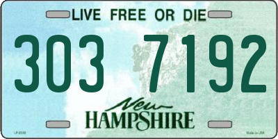 NH license plate 3037192