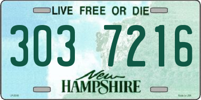 NH license plate 3037216