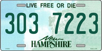 NH license plate 3037223