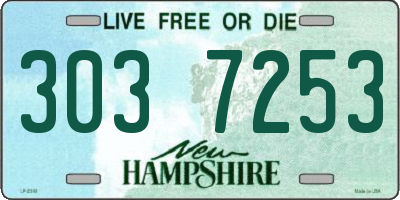 NH license plate 3037253