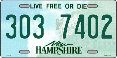 NH license plate 3037402