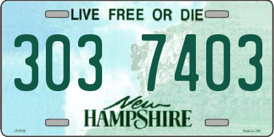 NH license plate 3037403