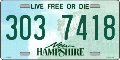 NH license plate 3037418