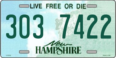 NH license plate 3037422