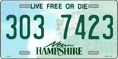 NH license plate 3037423