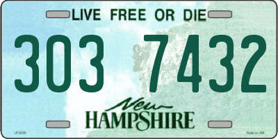 NH license plate 3037432
