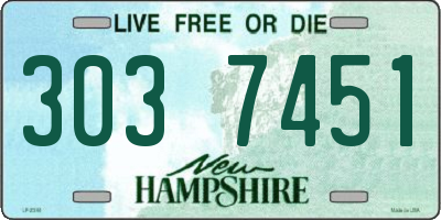 NH license plate 3037451