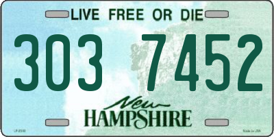 NH license plate 3037452