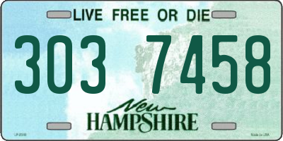NH license plate 3037458