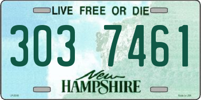 NH license plate 3037461