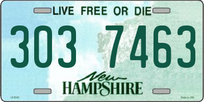 NH license plate 3037463