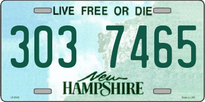 NH license plate 3037465