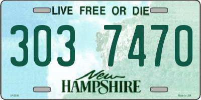 NH license plate 3037470
