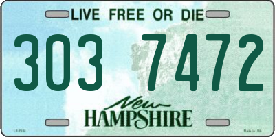NH license plate 3037472