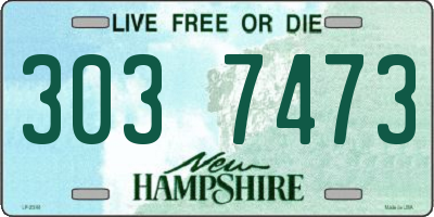 NH license plate 3037473
