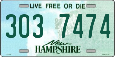 NH license plate 3037474
