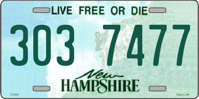 NH license plate 3037477