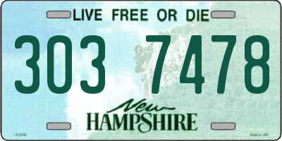 NH license plate 3037478