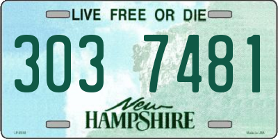 NH license plate 3037481