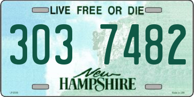 NH license plate 3037482