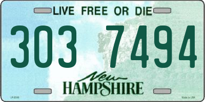 NH license plate 3037494