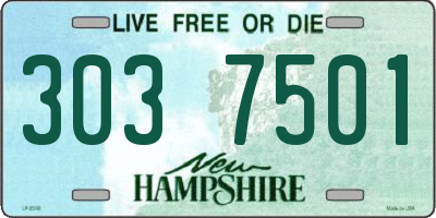 NH license plate 3037501