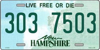 NH license plate 3037503