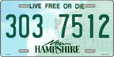 NH license plate 3037512
