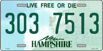 NH license plate 3037513
