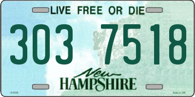NH license plate 3037518