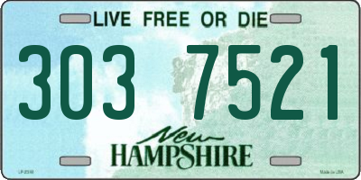 NH license plate 3037521