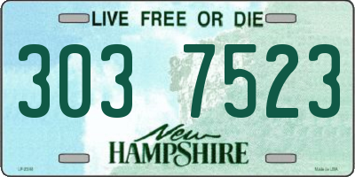 NH license plate 3037523