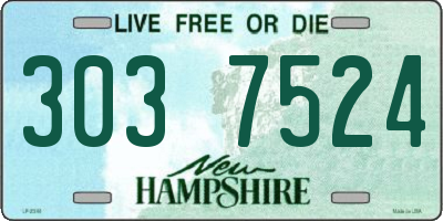 NH license plate 3037524