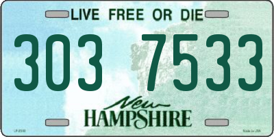 NH license plate 3037533