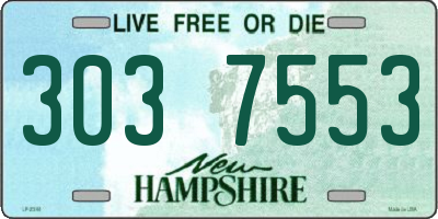 NH license plate 3037553