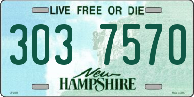 NH license plate 3037570