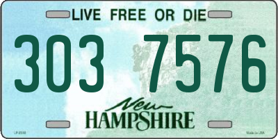 NH license plate 3037576