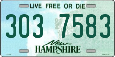 NH license plate 3037583