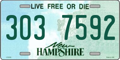 NH license plate 3037592