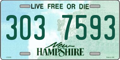 NH license plate 3037593