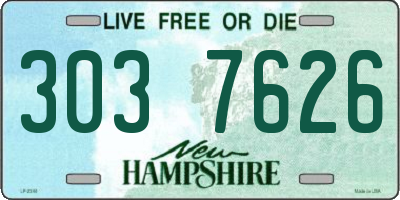 NH license plate 3037626