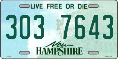 NH license plate 3037643