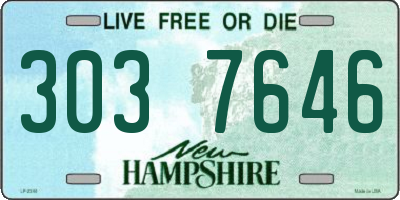 NH license plate 3037646