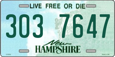 NH license plate 3037647