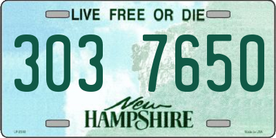 NH license plate 3037650